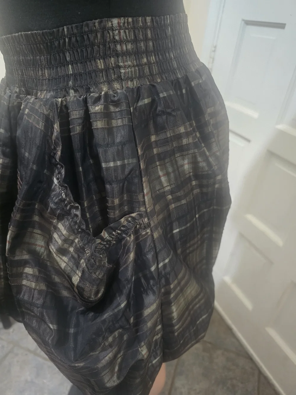 Michael Kors Black Plaid Bubble Dress